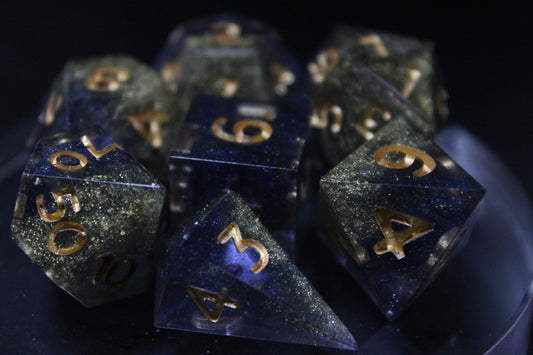 Navy Gold - 7 Piece Dice Set