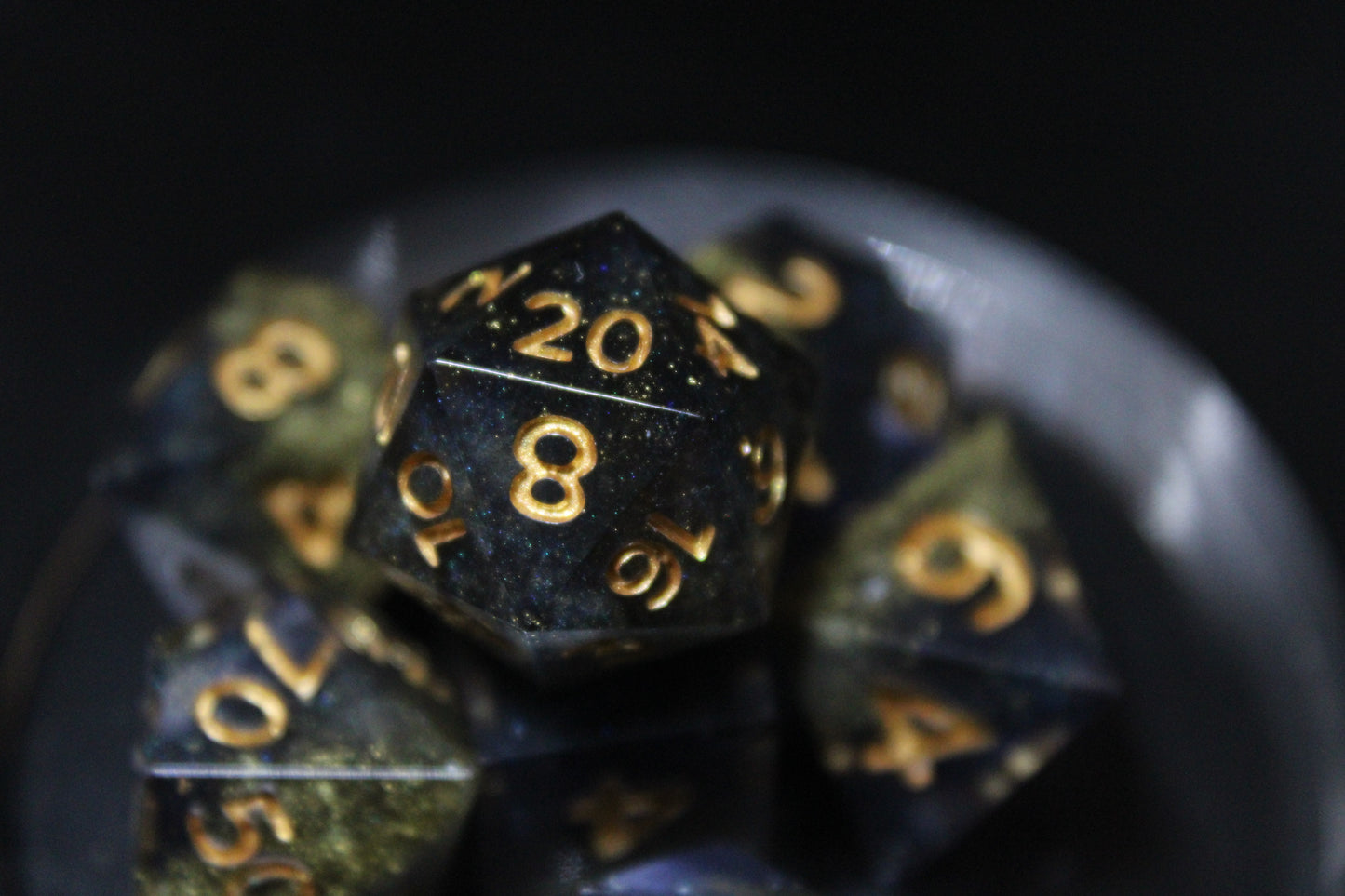 Navy Gold - 7 Piece Dice Set